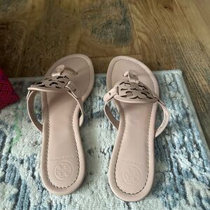 sea shell pink tory burch miller sandals